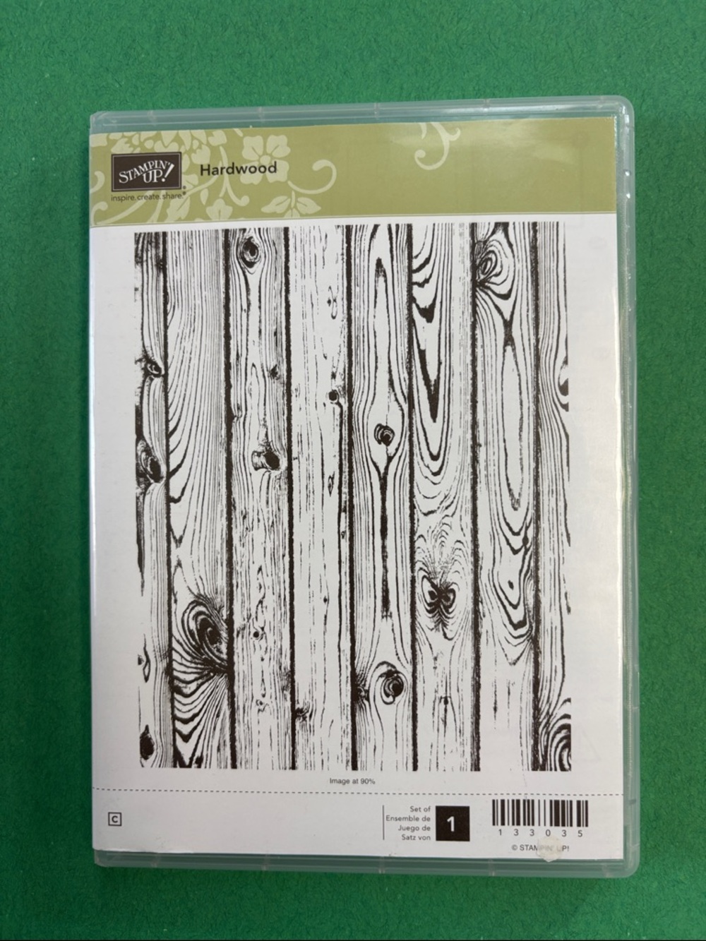 Stampin' Up! Hardwood Woodgrain Stamp - Olive and Black Label
